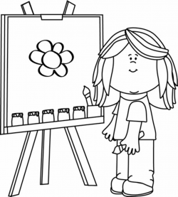 Girl Clipart Drawing Black And White