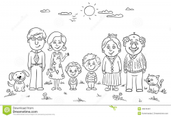 Black And White Clipart Family