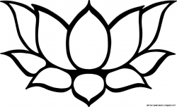 Lotus Flowers Clipart Black And White