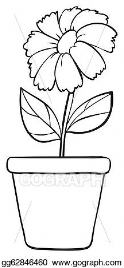 Vector Art - Black white flower. Clipart Drawing gg62846460 ...