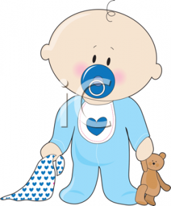 Royalty Free Clipart Image of a Baby Boy With a Soother ...