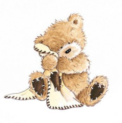 Popcorn the Bear with Comfort Blanket - sitting | Teddy bear ...