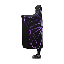 Amazon.com: IIAKXNB Hooded Blanket Butterfly Purple Outline ...