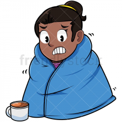 Cold Black Woman Wearing Warm Blanket | Cold clipart, Warm ...