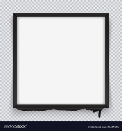 Square black frame on a transparent background