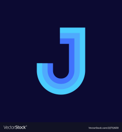 Logo letter j blue glowing