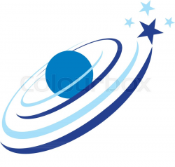 Space stars moon satellite galaxy logo | Stock vector ...