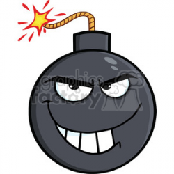 Royalty Free RF Clipart Illustration Evil Bomb Cartoon Character clipart.  Royalty-free clipart # 395824