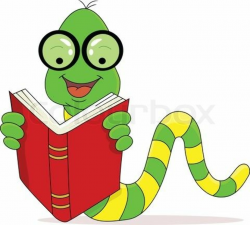 Animals Reading Books | Stock vector of A happy worm reading book ...