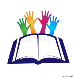 Vector: Book and hands logo icon vector | books graduation students ...