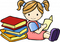 Clip Art Of Students Reading - Clip Art Library