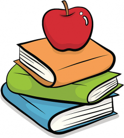 Apple and books clipart 4 » Clipart Station