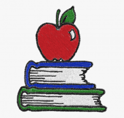 Apple On Books Clipart , Png Download - Apple With Book ...