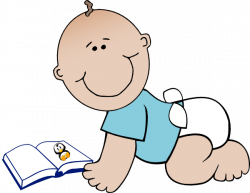 babies and book clip art | Baby Read clip art - vector clip art ...