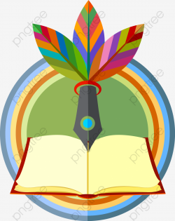 Transparent logo designed for feathers, pens, and books PNG Format ...