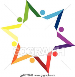Vector Art - Teamwork color books star logo. EPS clipart gg64779882 ...