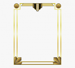 Art Deco Border - Gold Art Deco Frame Clipart , Transparent ...