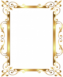 Gold Border Frame Deco Transparent Clip Art Image | เย็บปักถักร้อย ...