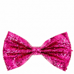 Pink Glitter Bow Clip