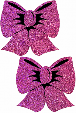 Hot Pink Glitter Bow Nipple Pasties by Pastease o/s