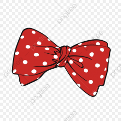 Red Polka Dot Bow, Bow Clipart, Cartoon Bow, Cartoon PNG Transparent ...