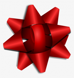Free Red Star Ribbon Clip Art - Christmas Present Bow Clipart - Free ...