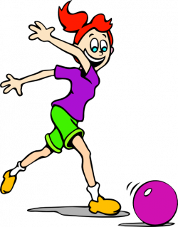 Girl Bowling clip art - vector clip art online, royalty free ...