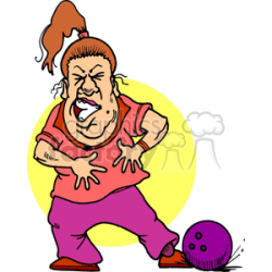 cartoon lady dropped bowling ball on toes clipart. Royalty-free clipart #  168628