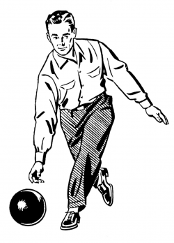 Bowling Clip Art | Retro Clip Art – Woman and Man Bowling | BOWLING ...