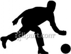 A Silhouette of a Person Bowling - Royalty Free Clipart Picture