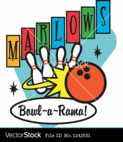 vintage bowling logos | Retro bowling alley signs vector art ...