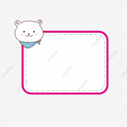 Pink Border Text Box Cartoon Caption Box Cute Bear ...