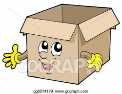 Stock Illustration - Open cute cardboard box. Clip Art ...
