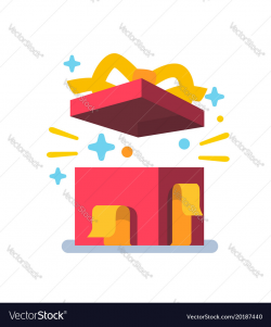Opened gift box surprise concept