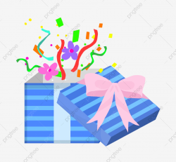 Red Ribbon Fireworks Surprise Gift Box Decoration Pattern ...