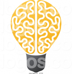 Royalty Free Clip Art Vector Logo of a Yellow Brain Light Bulb by ...