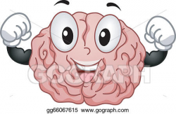 Vector Illustration - Strong brain mascot. EPS Clipart gg66067615 ...