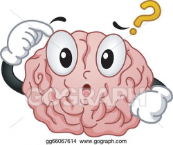 EPS Illustration - Thinking brain mascot with question mark. Vector ...