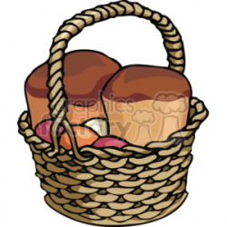 Basket of bread clipart. Royalty-free clipart # 145619