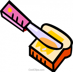 bread slice with butter knife Royalty Free Vector Clip Art ...