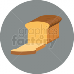 loaf of bread vector flat icon clipart with circle background .  Royalty-free icon # 406705