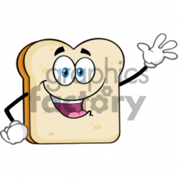 Cute Bread Slice Cartoon Mascot Character Waving For Greeting Vector  Illustration Isolated On White Background clipart. Royalty-free clipart #  404647