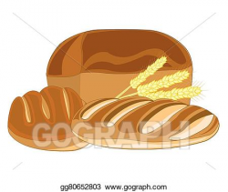Vector Stock - Muffin and long loaf of bread. Clipart ...