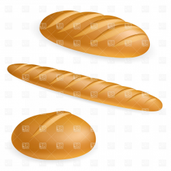 White Bread Long Loaf Vector Clipart | HandandBeak