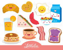 Breakfast cute clipart - kawaii clipart - 15095 | Scrapbook ...