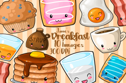 Kawaii Breakfast Clipart