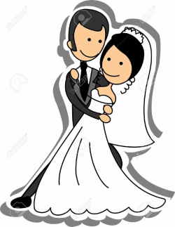 Stock Vector | weddings cartoon | Bride pictures, Bride, groom ...