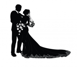 Ceremony clipart bride and groom silhouette pencil inlor ...