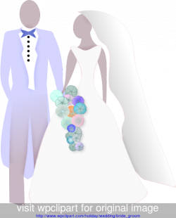 Bride and Groom Silhouette Clip Art | Bride and Groom simple color ...