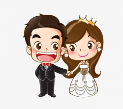 Cartoon Bride And Groom, Creative, Wedding, Cartoon PNG Transparent ...